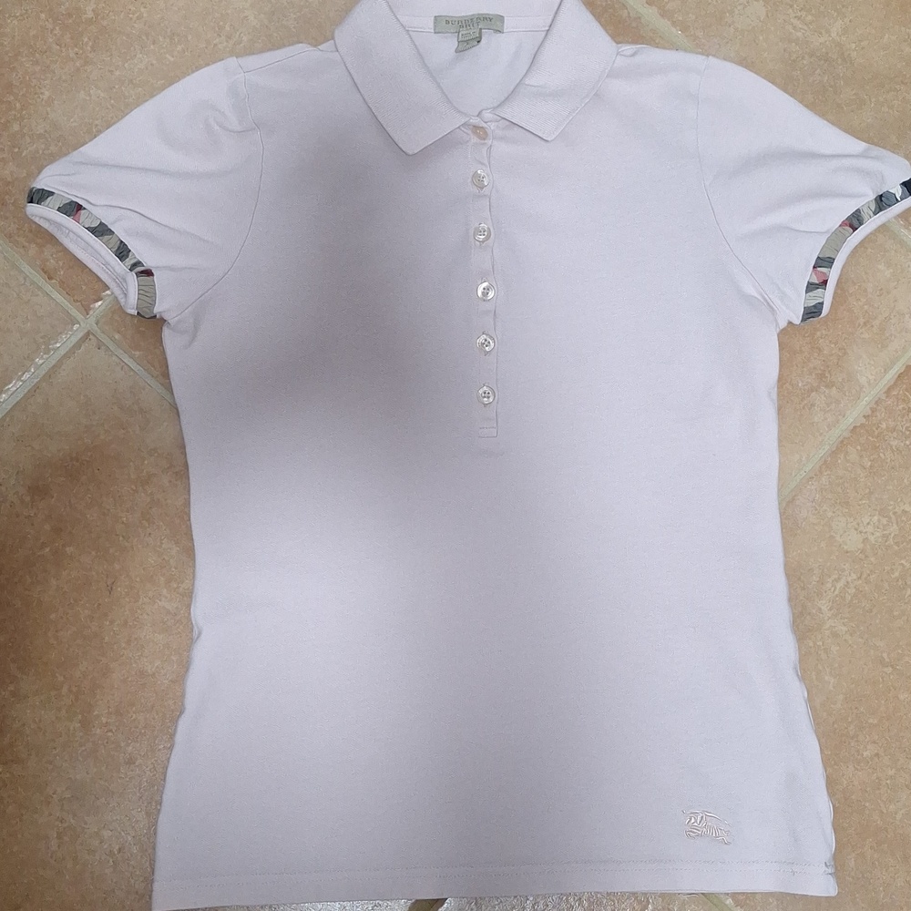 Burberry Brit Light Pink Polo Shirt Girls Woman Size Small Petiet - Picture 8 of 9